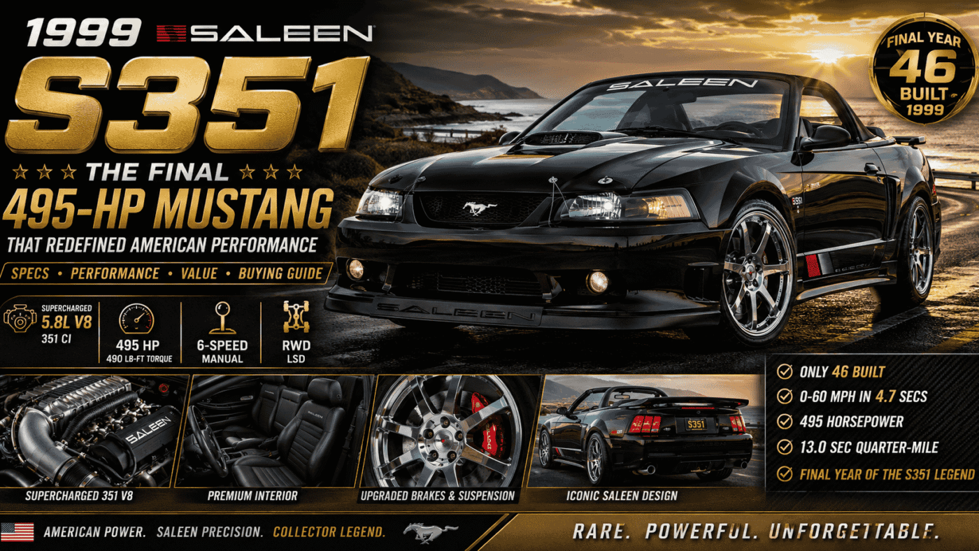 1999 Saleen S351: The Final 495-HP Mustang That Redefined American Performance Specs, Performance, Value & Buying Guide