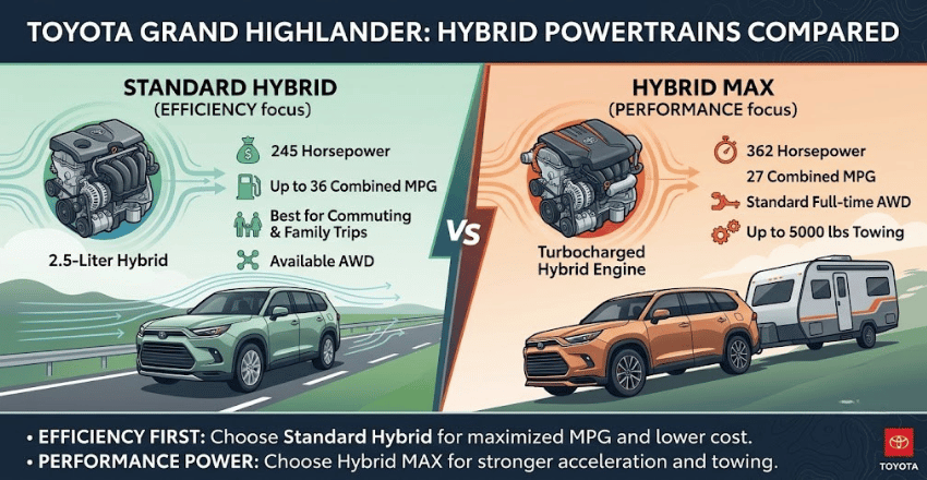 Toyota Grand Highlander Hybrid Powertrains Compared 
